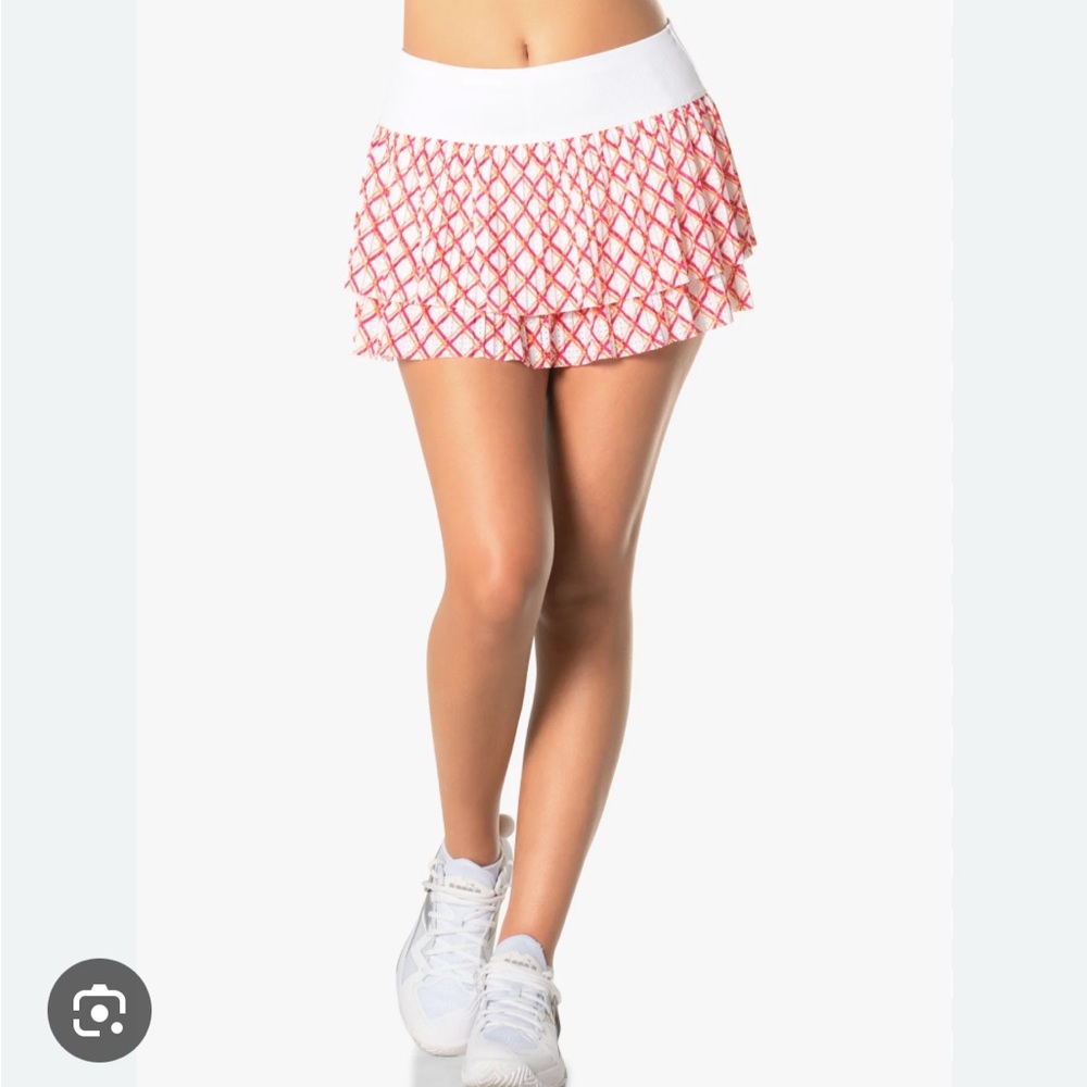 Lucky in Love colorful Classic Grid Pleated Skirt.